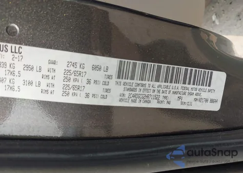 2017 Dodge Grand Caravan Sxt из США, поврежденный, VIN 2C4RDGCG2HR711522